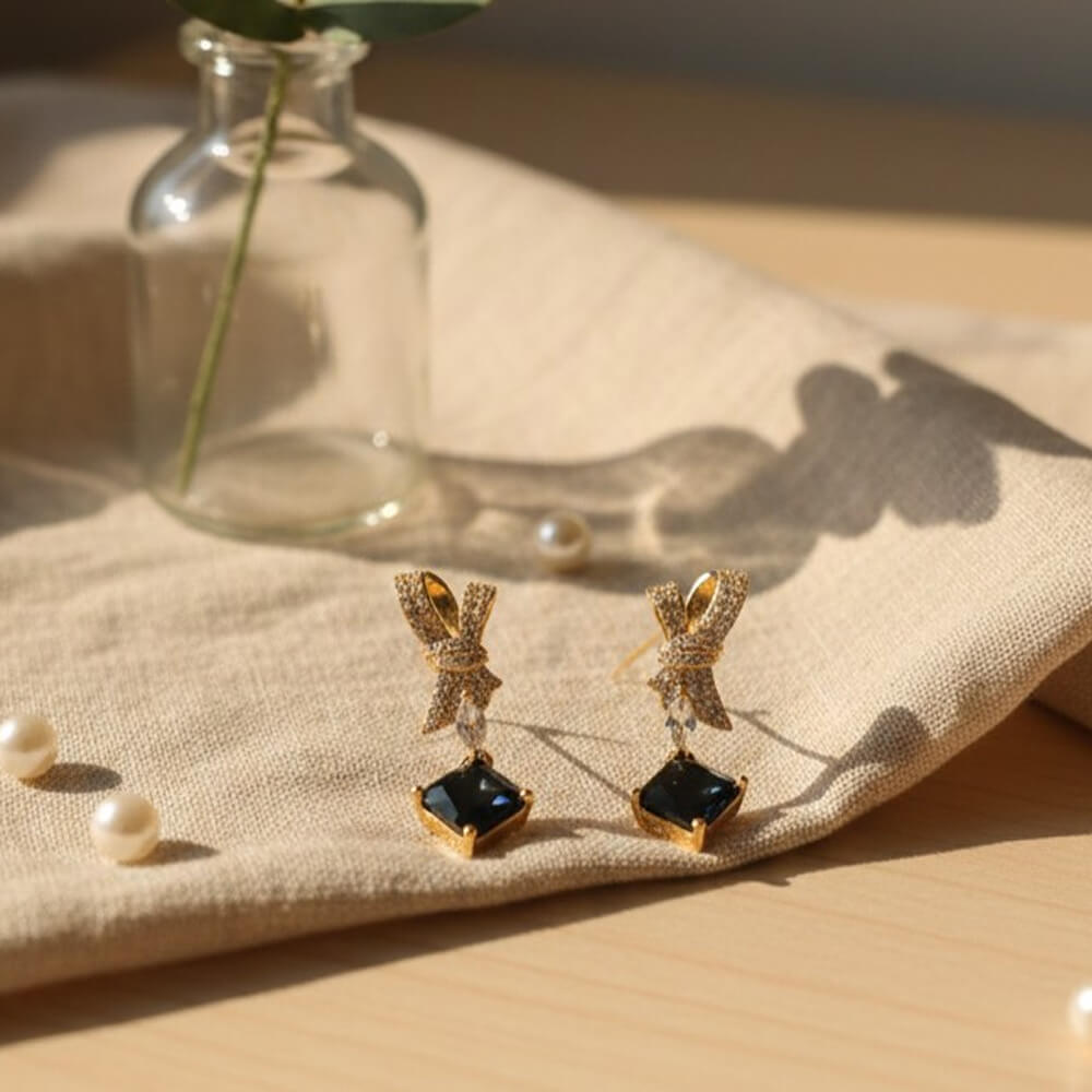 Raae Anti-Tarnish Noir Crystal Drop Earrings