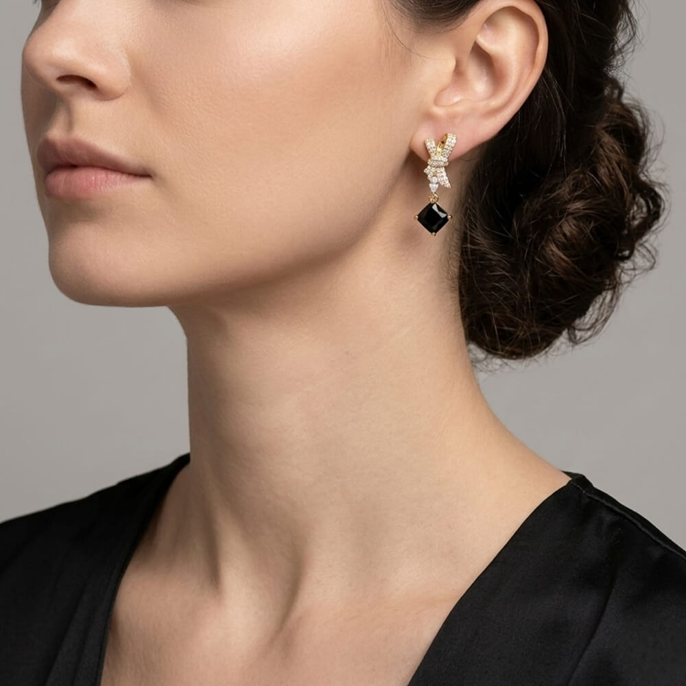 Raae Anti-Tarnish Noir Crystal Drop Earrings